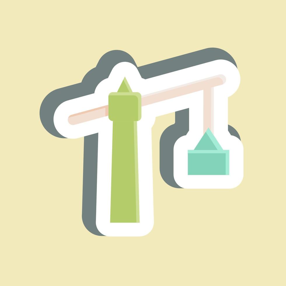 Sticker Tower Crane. suitable for building symbol. simple design editable. design template vector. simple illustration vector