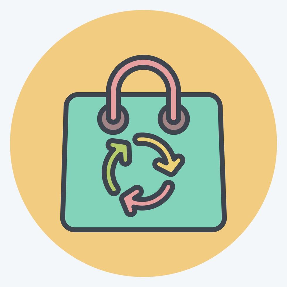 Icon Eco Packaging. suitable for education symbol. color mate style. simple design editable. design template vector. simple illustration vector