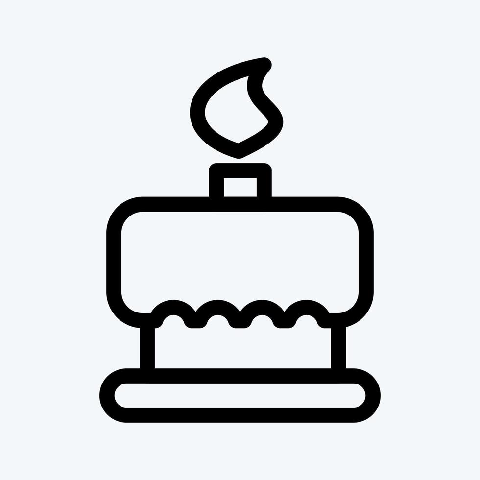 Icon Birthday Cake. suitable for Bakery symbol. line style. simple design editable. design template vector. simple illustration vector