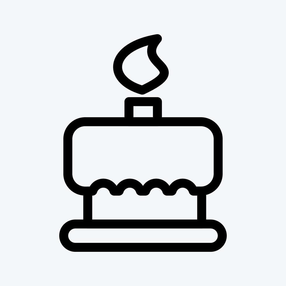 pastel de cumpleaños de icono. adecuado para el símbolo de panadería. estilo de línea diseño simple editable. vector de plantilla de diseño. ilustración sencilla