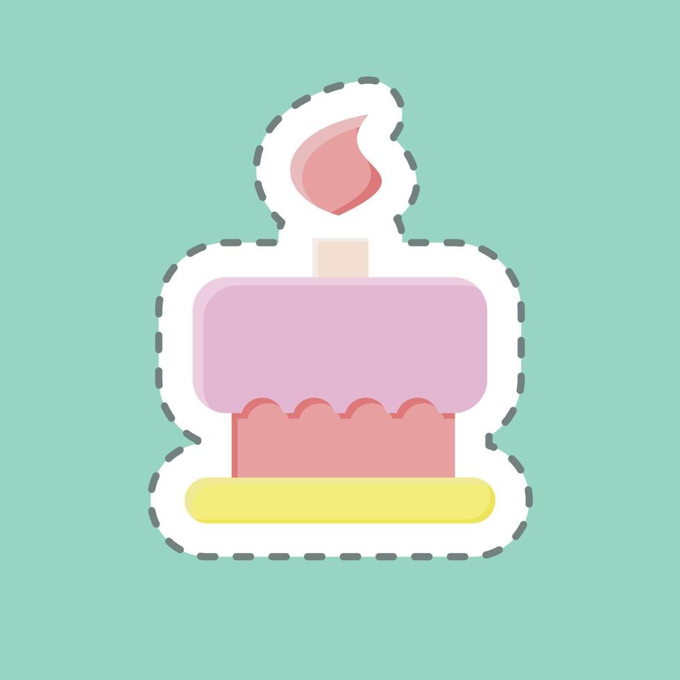 Sticker line cut Birthday Cake. suitable for Bakery symbol. simple design editable. design template vector. simple illustration vector