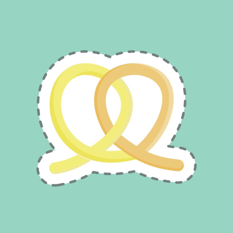 Sticker line cut Pretzel. suitable for Bakery symbol. simple design editable. design template vector. simple illustration vector