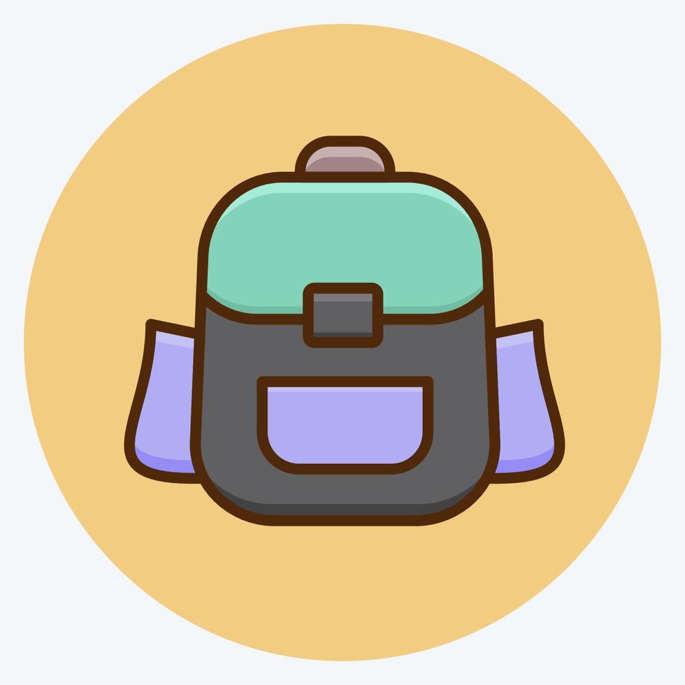 Icon Backpack. suitable for education symbol. flat style. simple design editable. design template vector. simple illustration vector