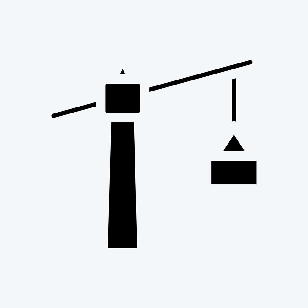 Icon Tower Crane. suitable for building symbol. glyph style. simple design editable. design template vector. simple illustration vector