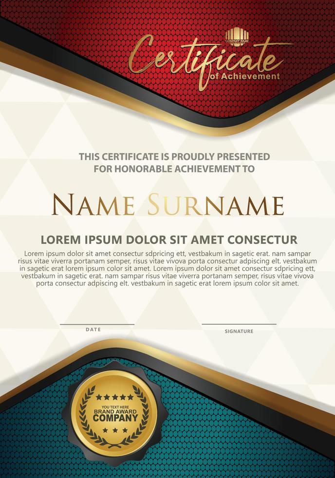 Certificate template with textured background, vector