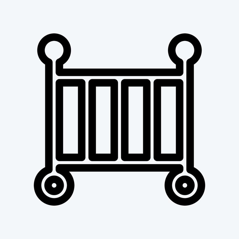 Icon Crib. suitable for Kids symbol. line style. simple design editable. design template vector. simple illustration vector