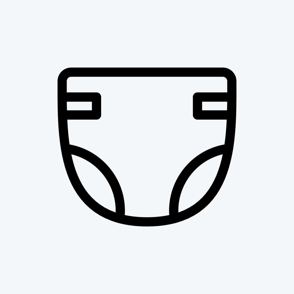 Icon Diaper. suitable for Kids symbol. line style. simple design editable. design template vector. simple illustration vector