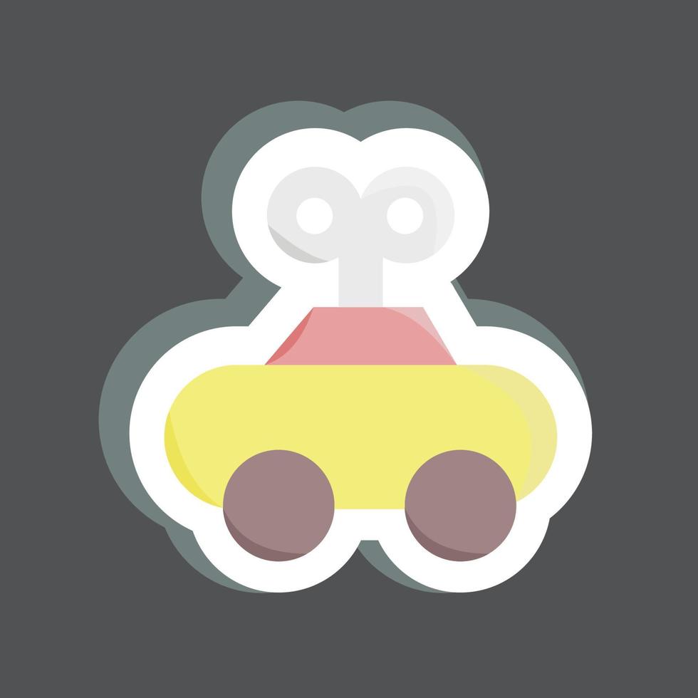 Sticker Clockwork Car. suitable for Kids symbol. simple design editable. design template vector. simple illustration vector