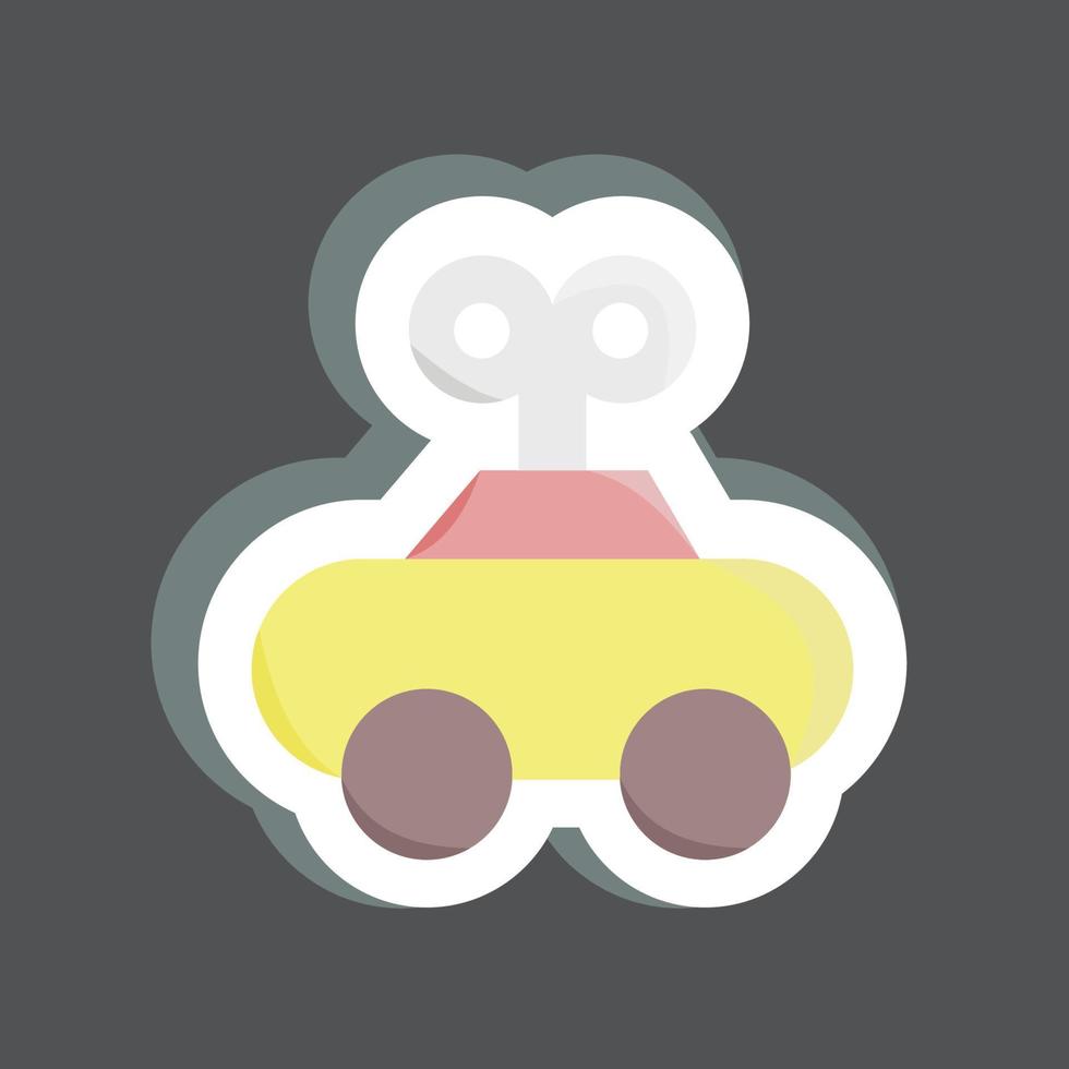 coche de cuerda de la etiqueta engomada. adecuado para el símbolo de los niños. diseño simple editable. vector de plantilla de diseño. ilustración sencilla