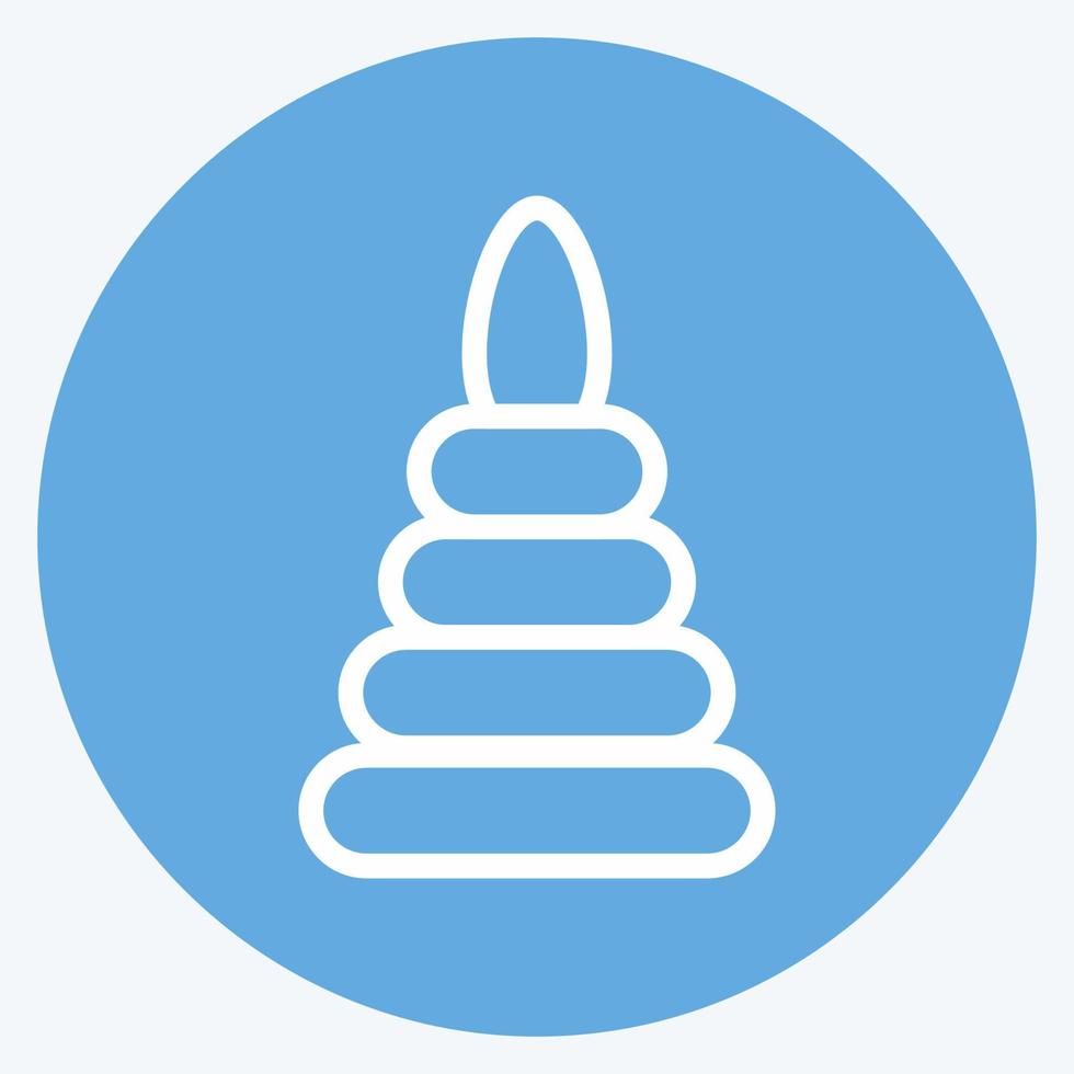 Icon Toy Pyramid. suitable for Kids symbol. blue eyes style. simple design editable. design template vector. simple illustration vector