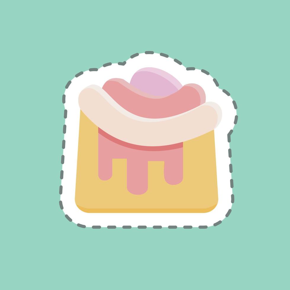 Sticker line cut Cinnamon Roll. suitable for Bakery symbol. simple design editable. design template vector. simple illustration vector
