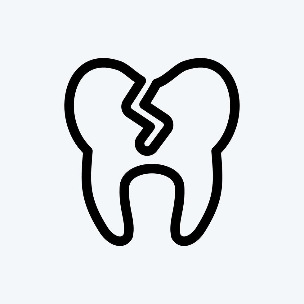 Icon Bad Tooth. suitable for medicine symbol. line style. simple design editable. design template vector. simple illustration vector