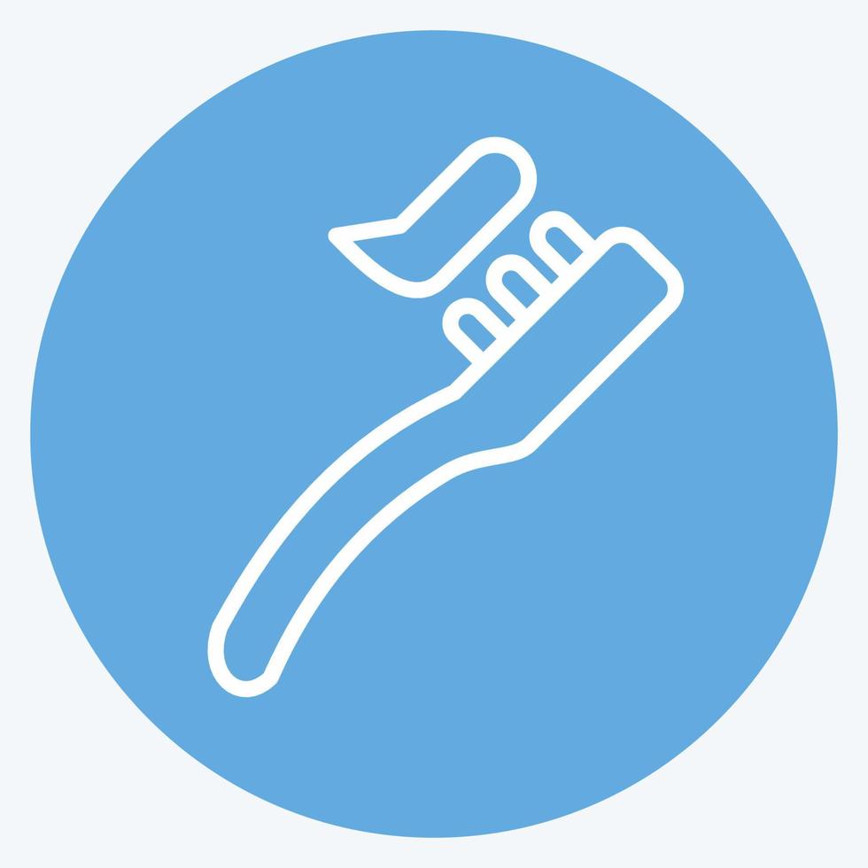 Icon Toothbrush. suitable for medicine symbol. blue eyes style. simple design editable. design template vector. simple illustration vector