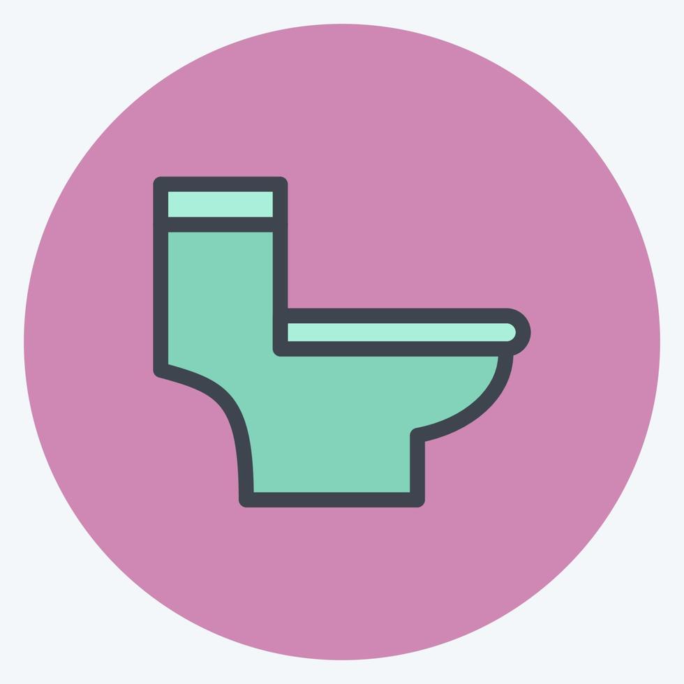 Icon Toilet. suitable for building symbol. color mate style. simple design editable. design template vector. simple illustration vector