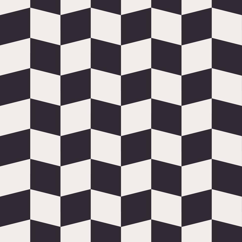 Abstract dimensional geometric square shape black and white color checkered pattern seamless background. Use for fabric, textile, interior decoration elements, upholstery, wrapping. vector