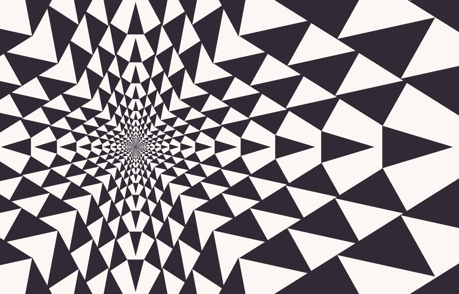 Optical illusion geometric small triangle pattern black and white color background. vector