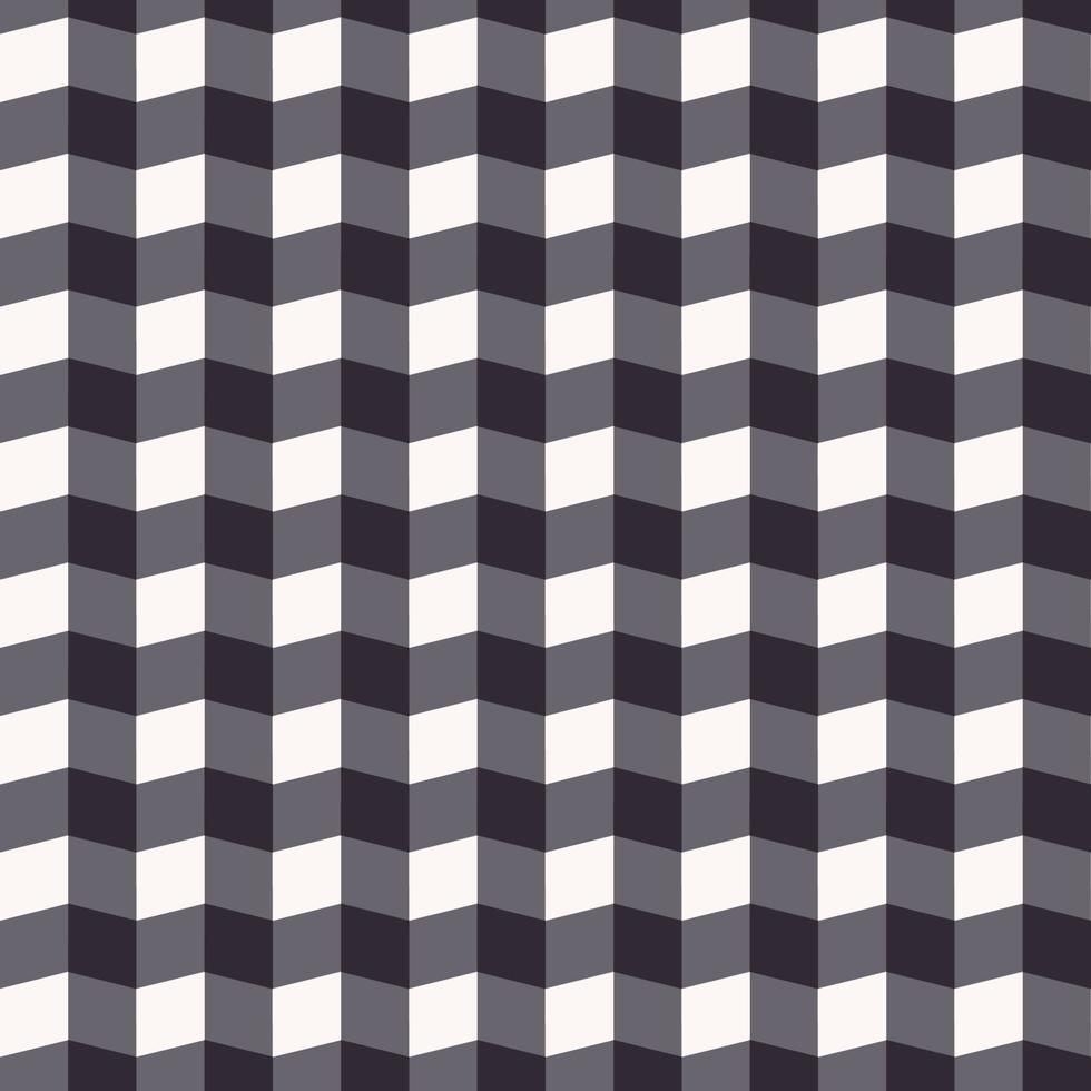 Dimensional small geometric square box shape black-white color background. Checkered zigzag seamless pattern design. Use for fabric, textile, interior decoration elements, upholstery, wrapping. vector