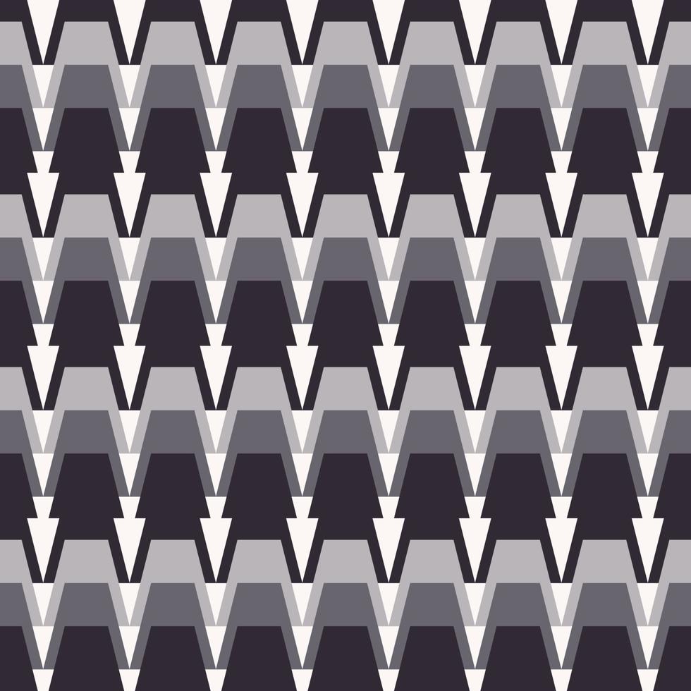 Forma de flecha geométrica abstracta color gris negro sin costuras patrón de fondo. uso para telas, textiles, elementos de decoración de interiores, tapicería, envoltura. vector