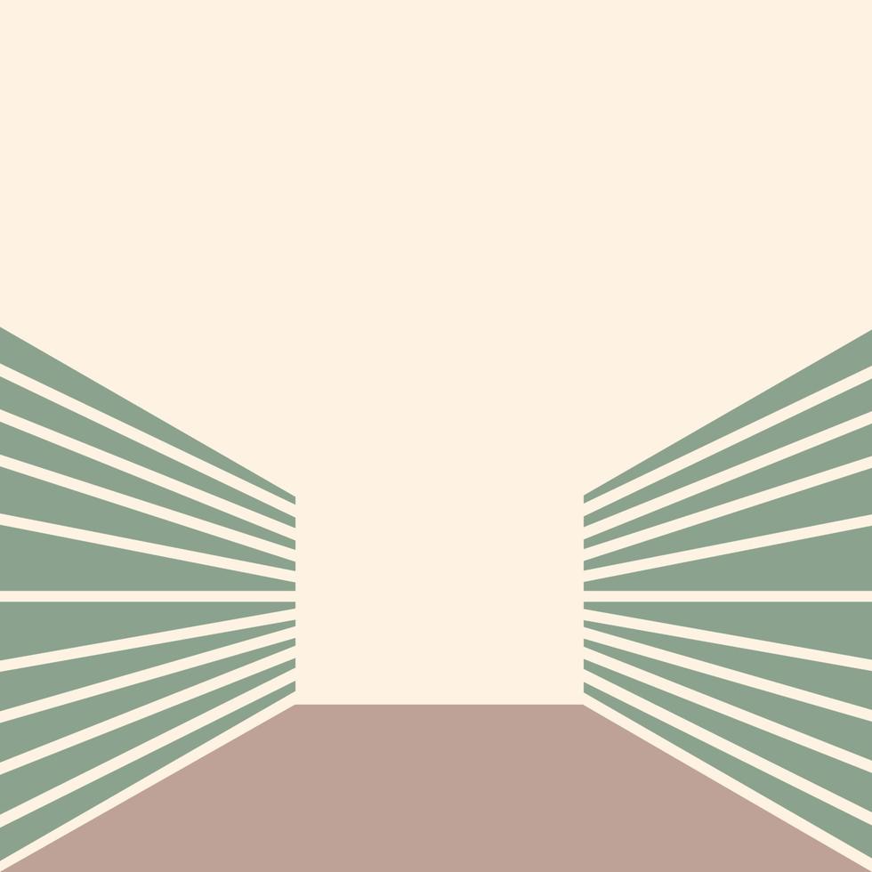 Abstract background brown-green color perspective empty room with negative space design. Minimal trendy architecture template concept. vector