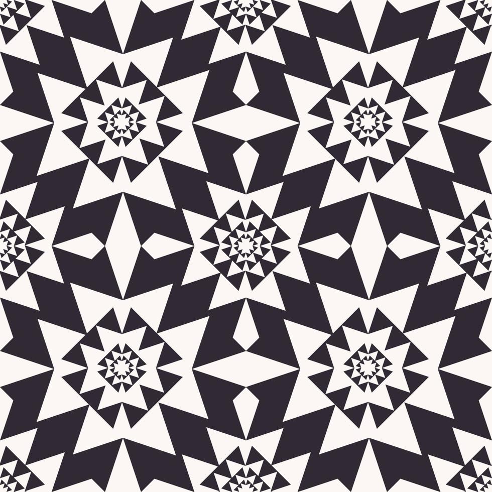 Black and white color african Islamic geometric pattern seamless background. Use for fabric, textile, interior decoration elements, upholstery, wrapping. vector