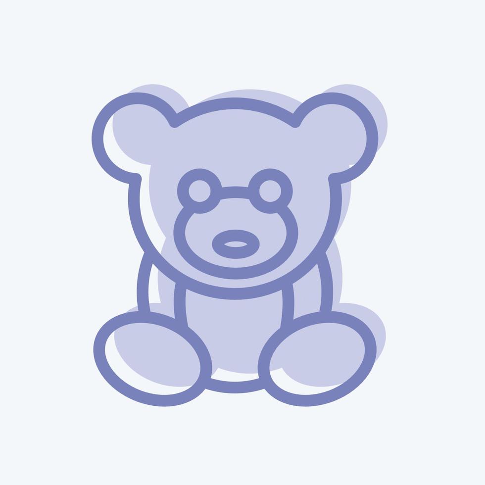 icono de oso de peluche. adecuado para el símbolo de los niños. estilo de dos tonos. diseño simple editable. vector de plantilla de diseño. ilustración sencilla