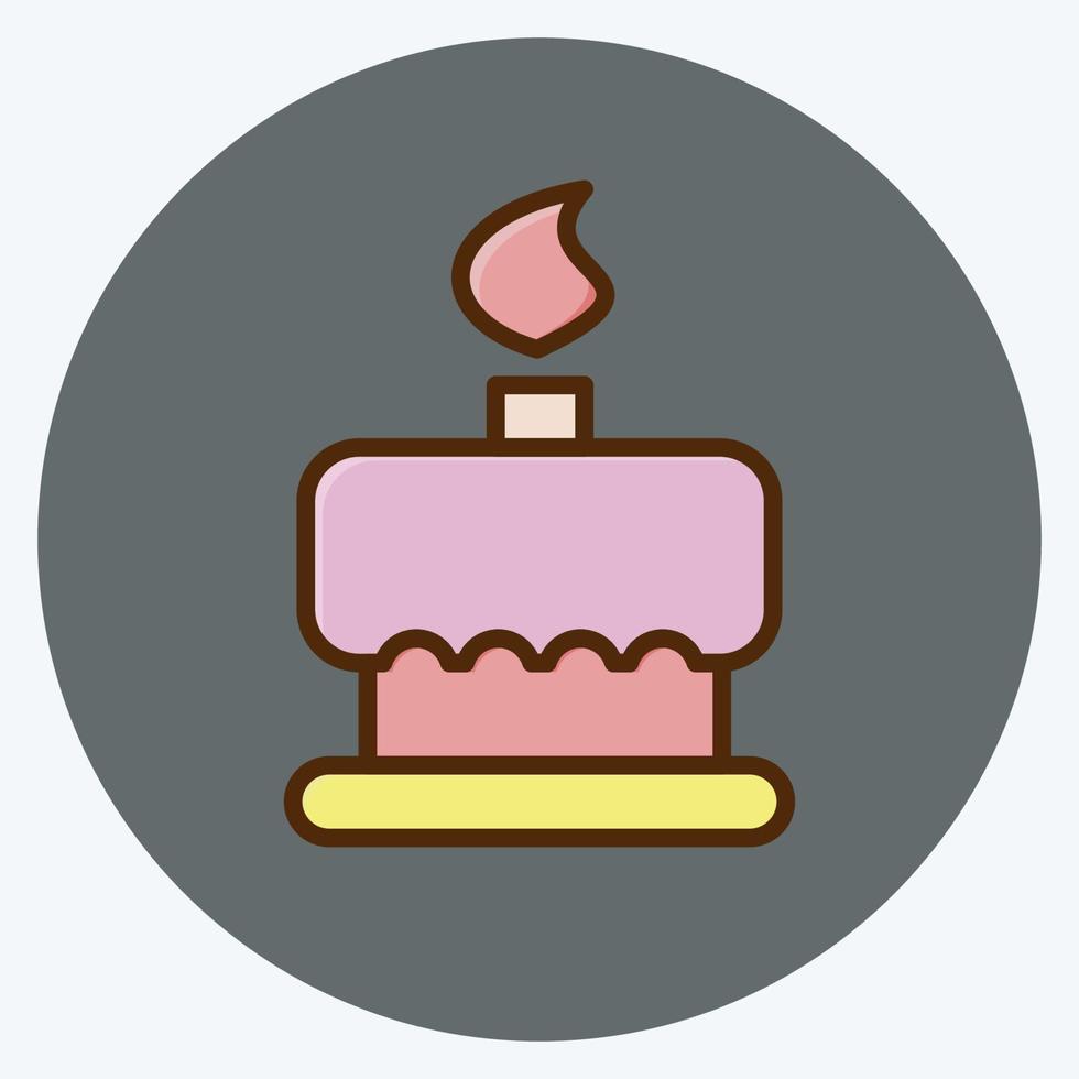 Icon Birthday Cake. suitable for Bakery symbol. flat style. simple design editable. design template vector. simple illustration vector