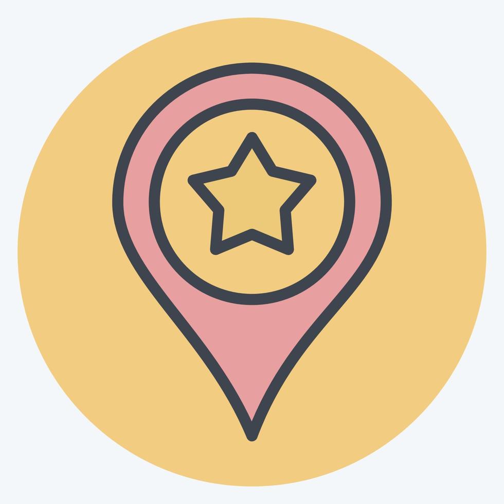 Icon Location. suitable for education symbol. color mate style. simple design editable. design template vector. simple illustration vector
