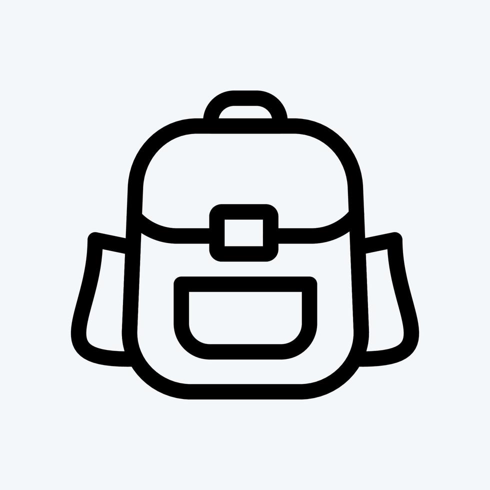 Icon Backpack. suitable for education symbol. line style. simple design editable. design template vector. simple illustration vector