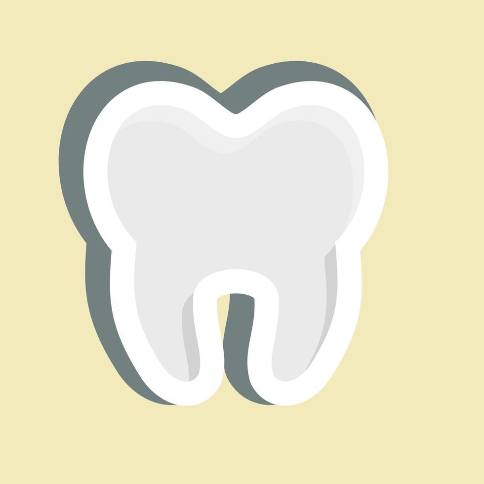 Sticker Tooth. suitable for medicine symbol. simple design editable. design template vector. simple illustration vector