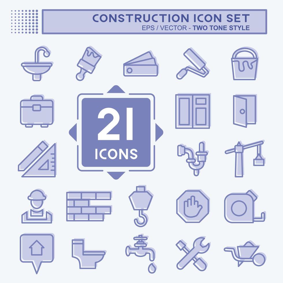 Icon Set Construction. suitable for building symbol. two tone style. simple design editable. design template vector. simple illustration vector