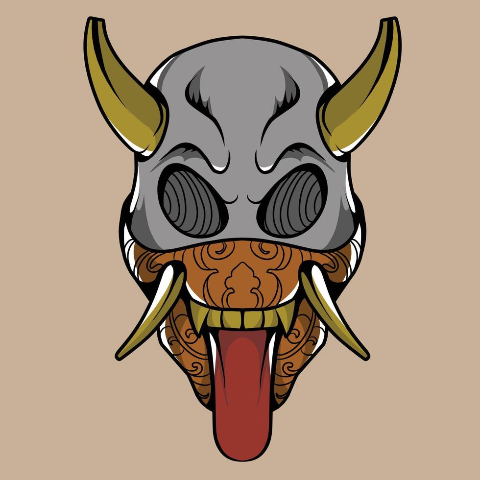 skull mask tongue vector illustration with an attractive appearance for the purposes of branding stickers and so on