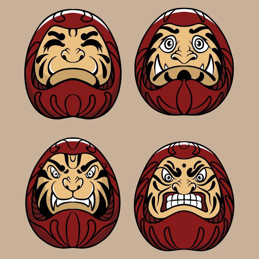 daruma establece ilustración vectorial especialmente hecha para marcas, publicidad y otras necesidades vector