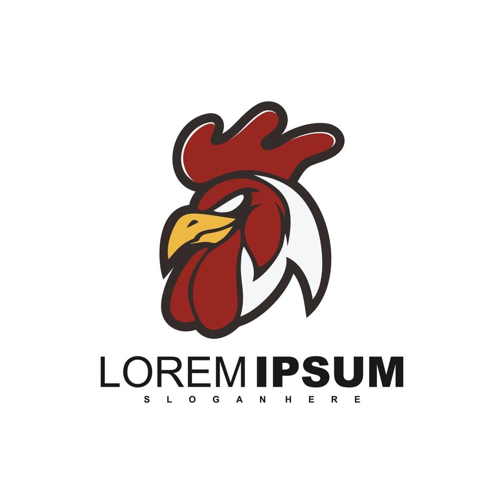 Rooster mascot logo animal icon vector