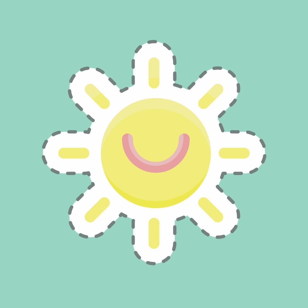 Sticker line cut Solar Power. suitable for education symbol. simple design editable. design template vector. simple illustration vector