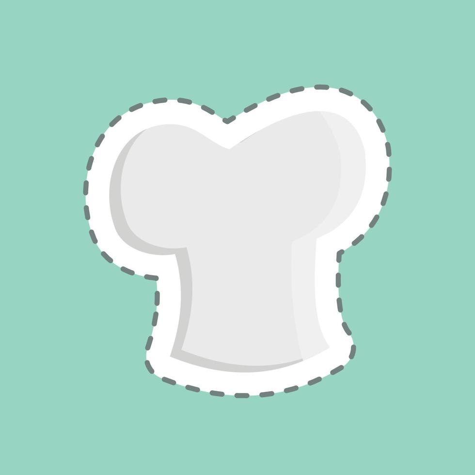 Sticker line cut Toque. suitable for Bakery symbol. simple design editable. design template vector. simple illustration vector