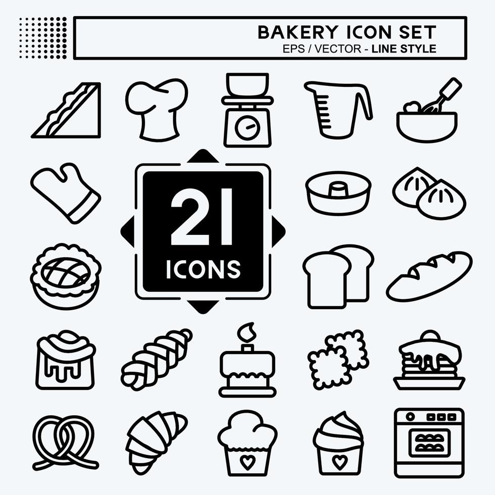 Icon Set Bakery. suitable for Bakery symbol. line style. simple design editable. design template vector. simple illustration vector