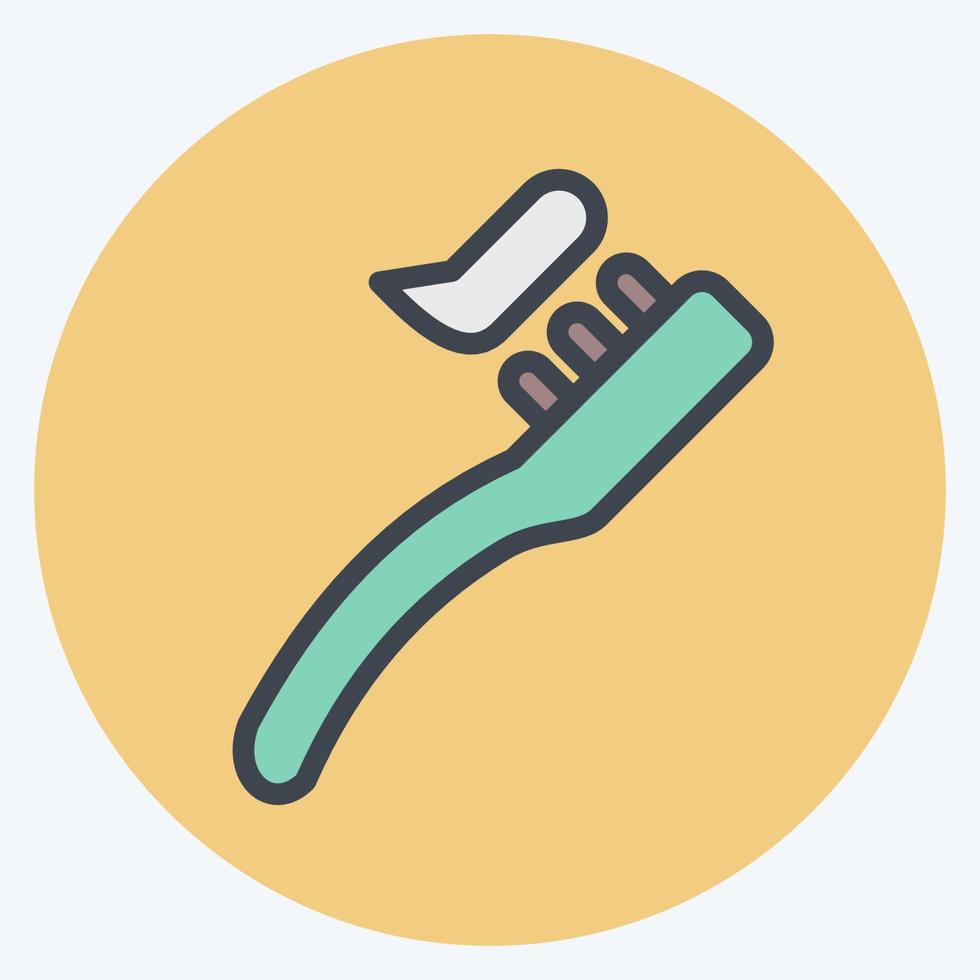 cepillo de dientes icono. adecuado para el símbolo de la medicina. estilo compañero de color. diseño simple editable. vector de plantilla de diseño. ilustración sencilla