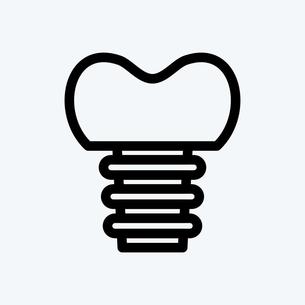 icono de implante dental. adecuado para el símbolo de la medicina. estilo de línea diseño simple editable. vector de plantilla de diseño. ilustración sencilla