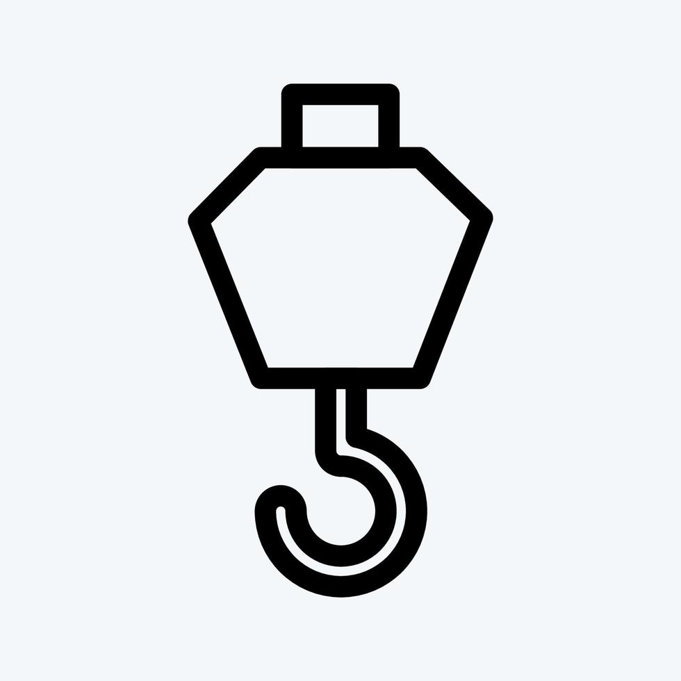Icon Crane Hook. suitable for building symbol. line style. simple design editable. design template vector. simple illustration vector