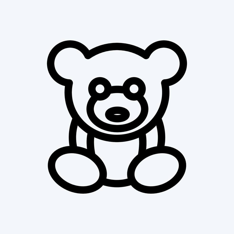 icono de oso de peluche. adecuado para el símbolo de los niños. estilo de línea diseño simple editable. vector de plantilla de diseño. ilustración sencilla