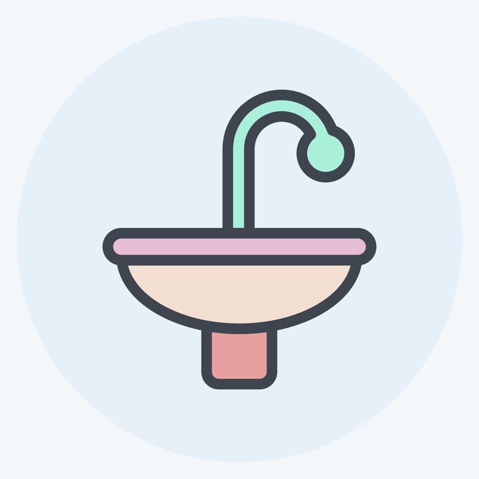 Icon Sinks. suitable for building symbol. color mate style. simple design editable. design template vector. simple illustration vector