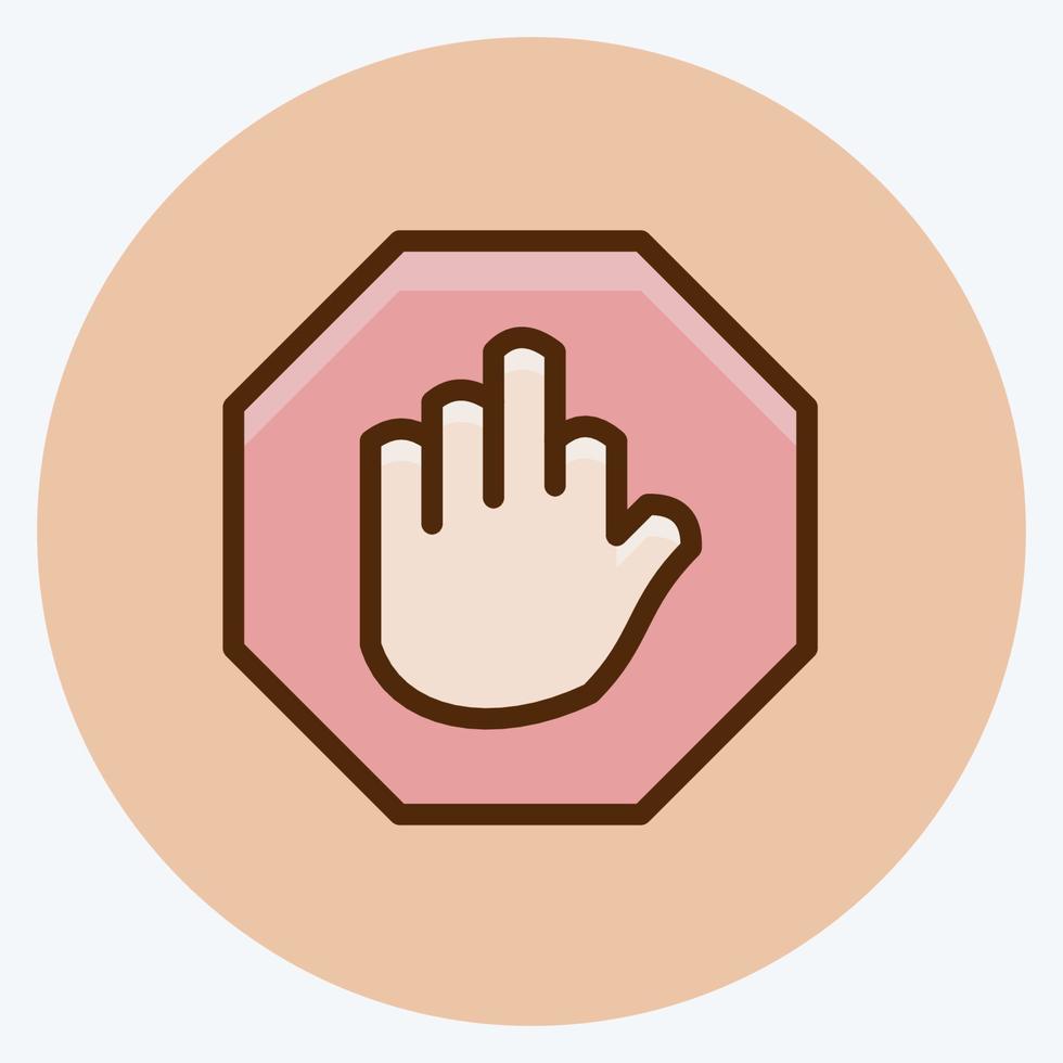 Icon Stop Hand. suitable for building symbol. flat style. simple design editable. design template vector. simple illustration vector