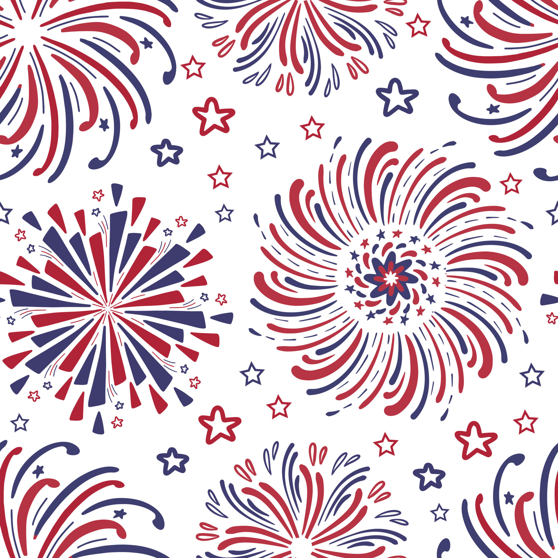 hand-drawn-vector-fireworks-seamless-pattern-background-red-and-blue