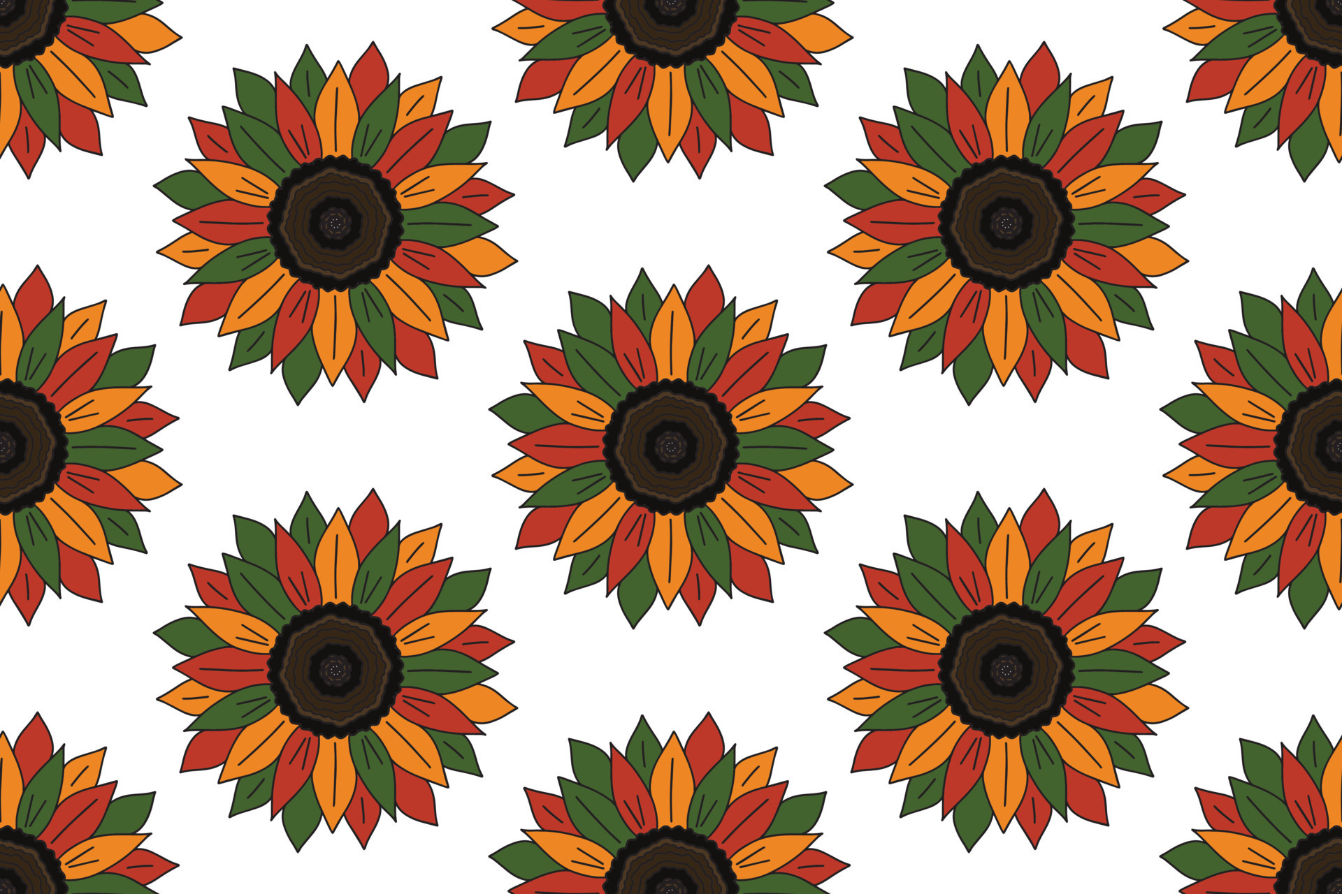 Kwanzaa, Black History Month, Juneteenth seamless pattern background with  sunflowers in traditional African colors - black, red, yellow, green.  Vector minimalist African background design 8072526 Vector Art at Vecteezy