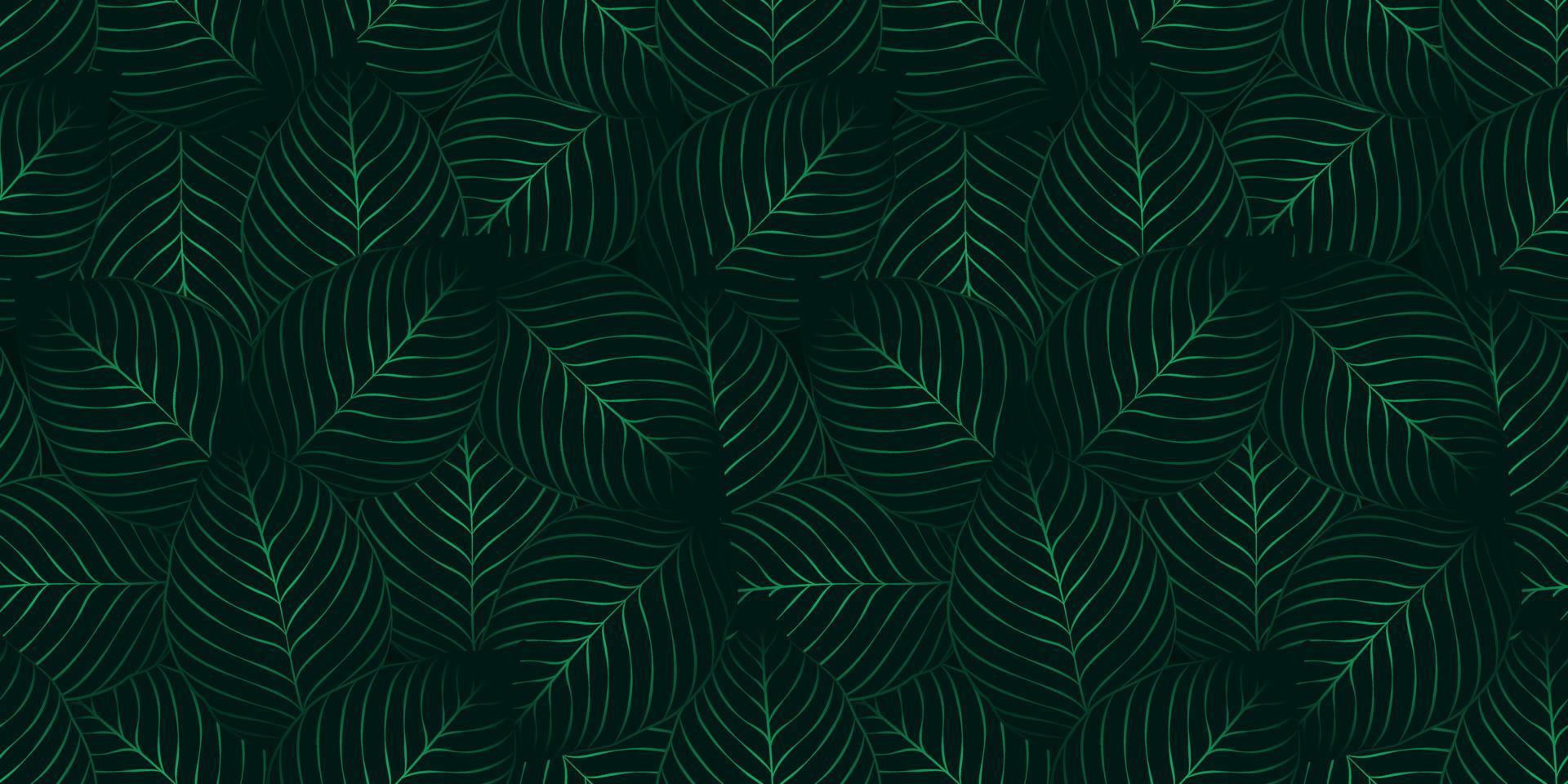 Green leaf seamless pattern background design. Vector illustration