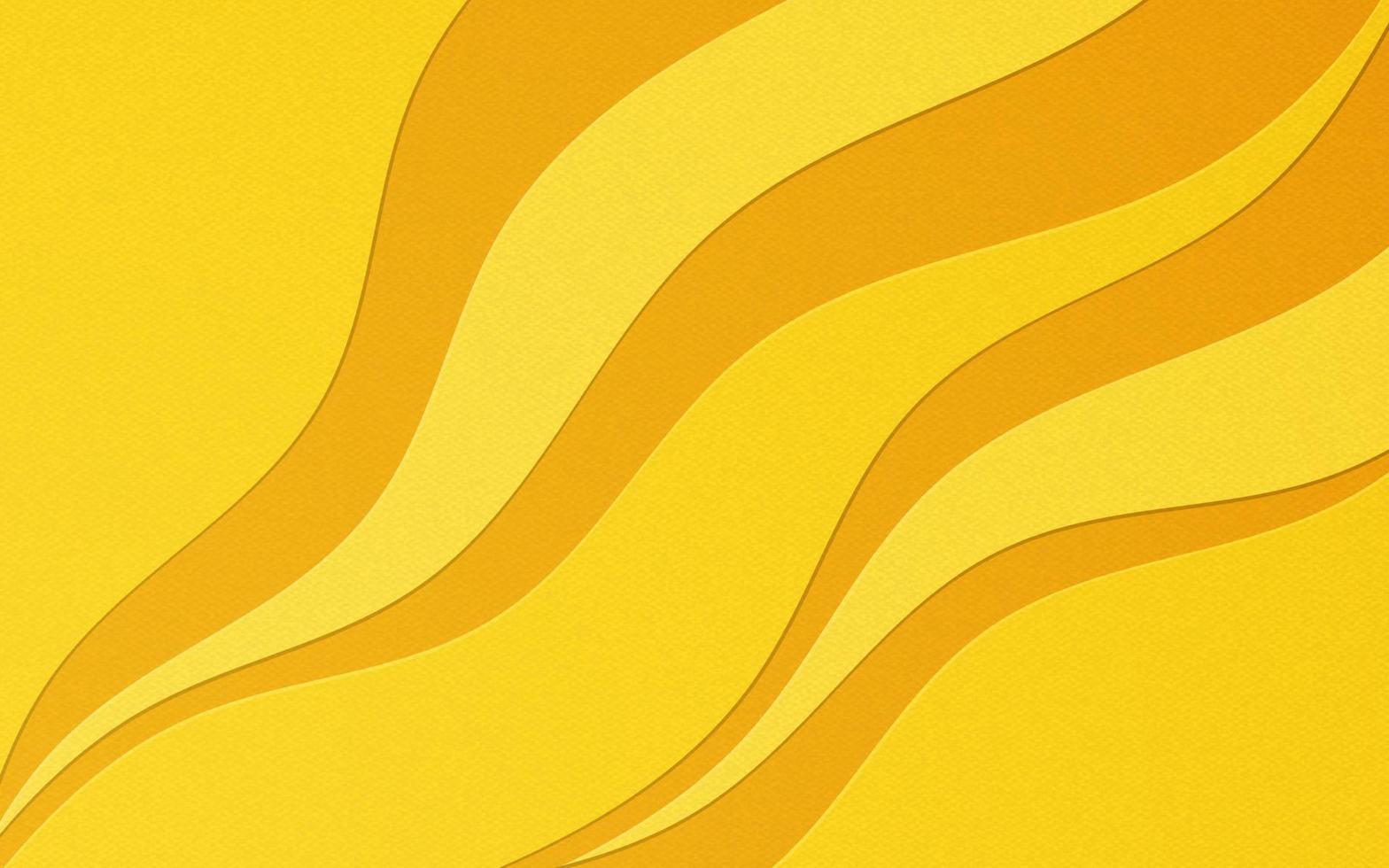 Yellow and Orange background wave paper art design. Vector paper cut illustration. Eps10