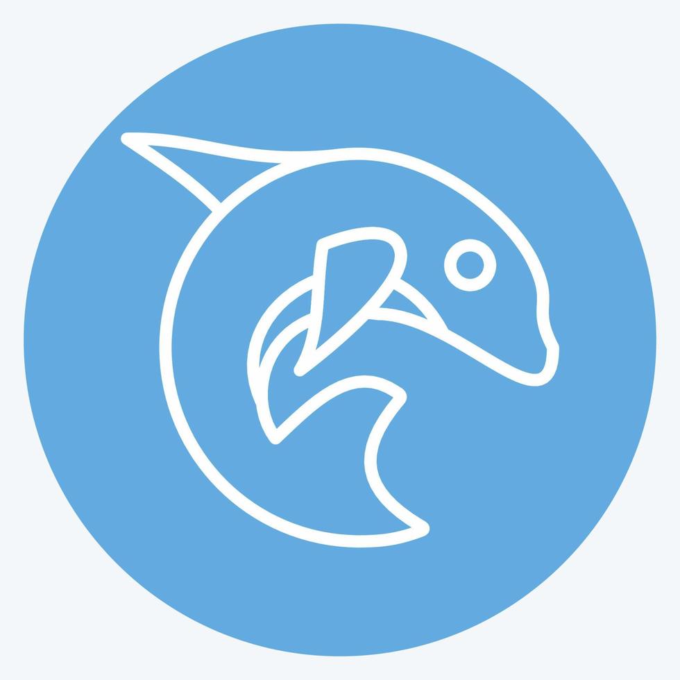 icono de la vida marina. adecuado para el símbolo de la educación. estilo de ojos azules. diseño simple editable. vector de plantilla de diseño. ilustración sencilla