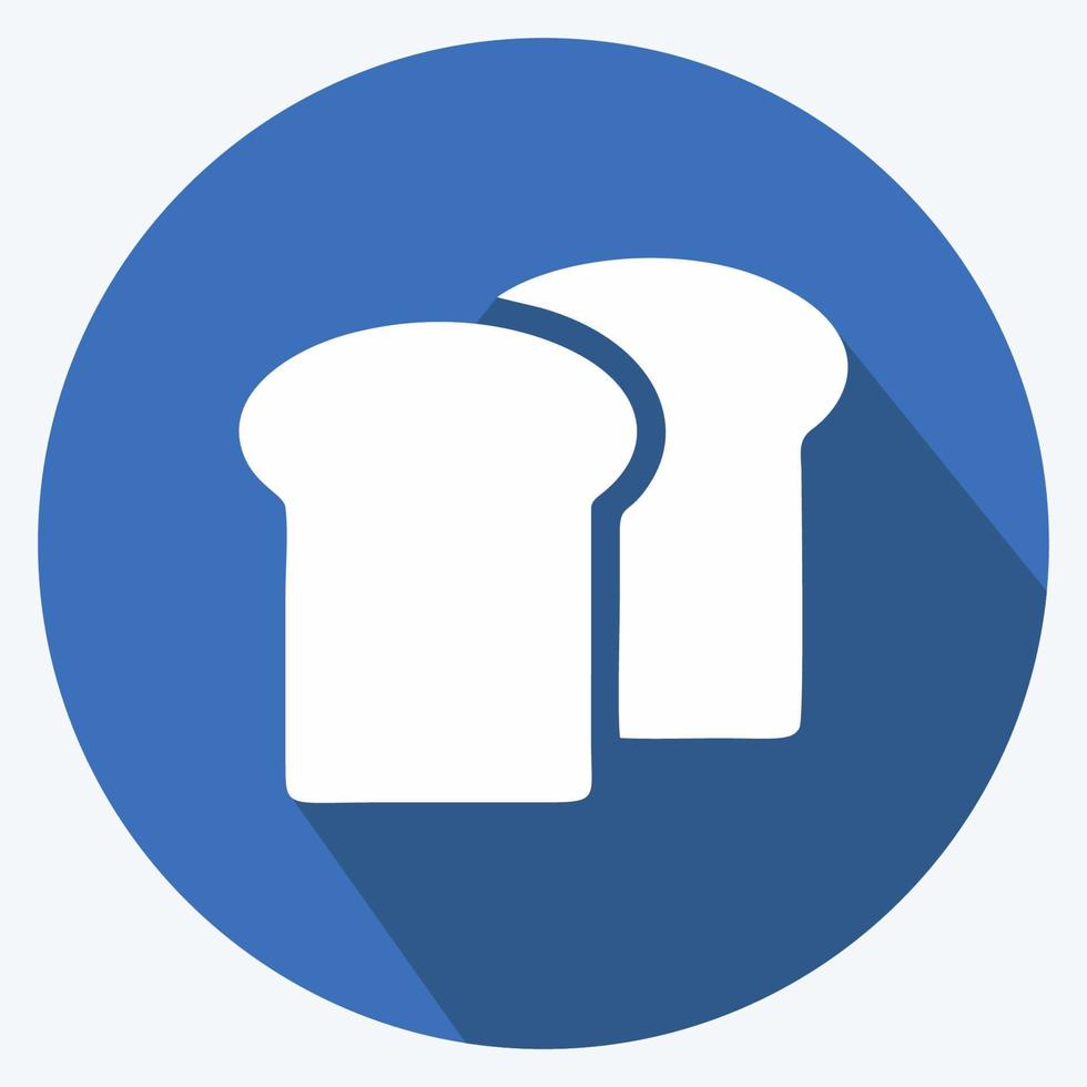 Icon Toast Bread. suitable for Bakery symbol. long shadow style. simple design editable. design template vector. simple illustration vector