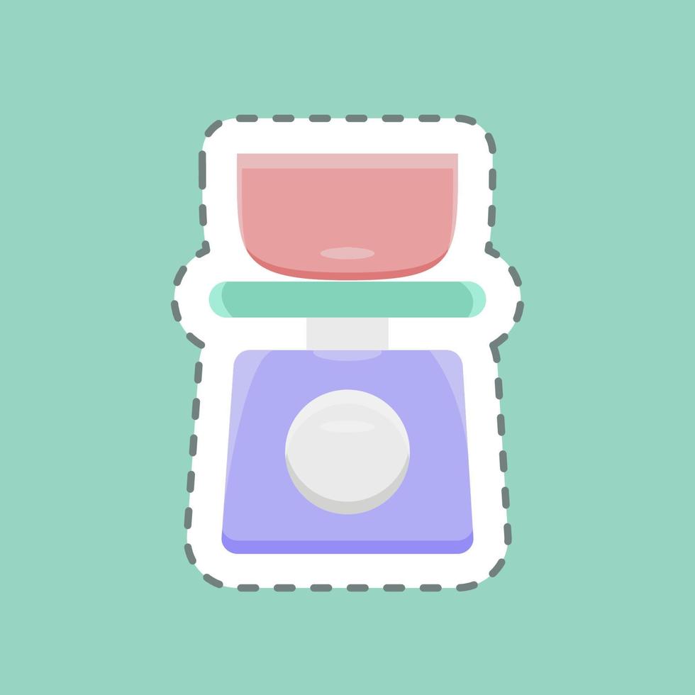 Sticker line cut Kitchen Scales. suitable for Bakery symbol. simple design editable. design template vector. simple illustration vector