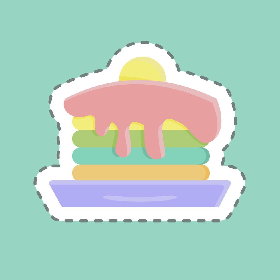 Sticker line cut Pancake. suitable for Bakery symbol. simple design editable. design template vector. simple illustration vector